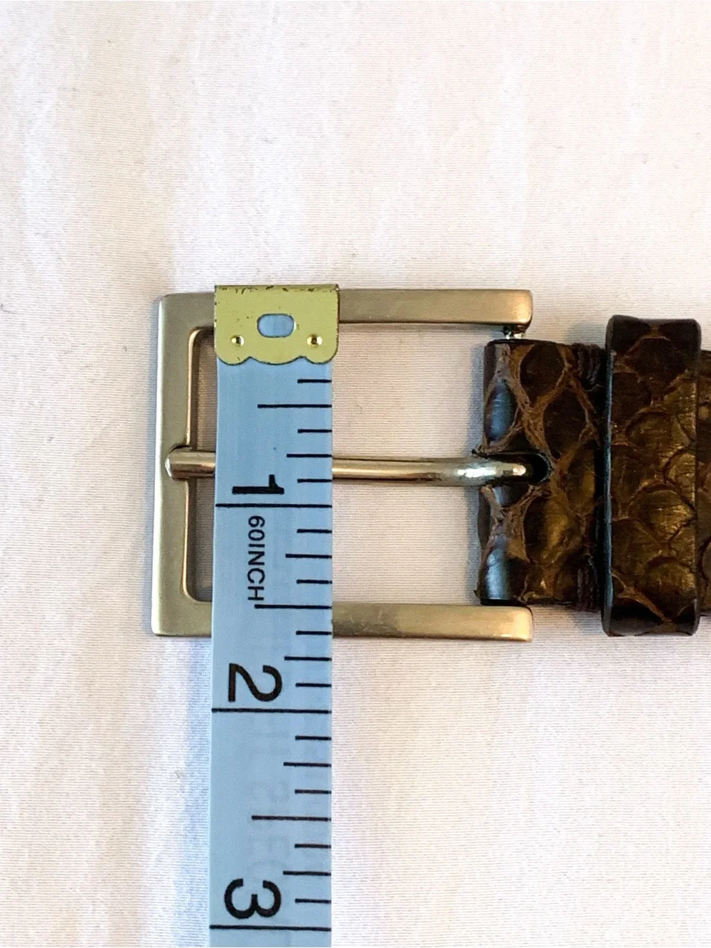 Genuine anaconda snakeskin belt by Trafalgar Luxe brown with brass buckle sz 42